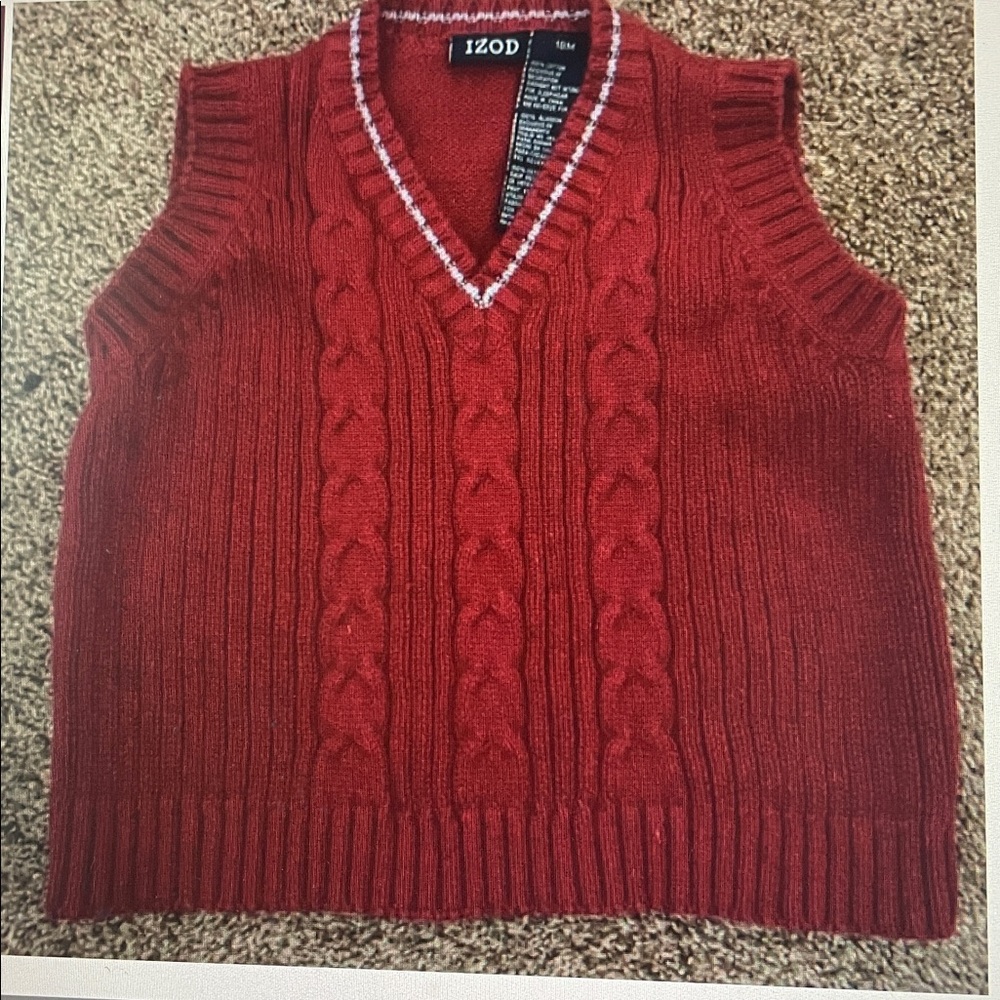 IZOD Baby Boy Red Sweater Vest 18M